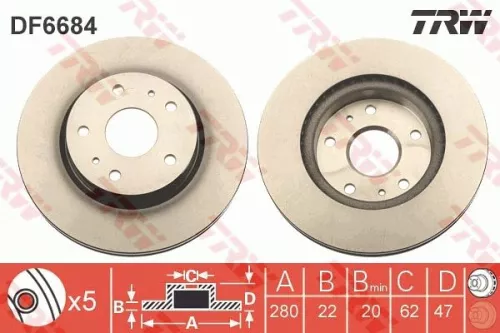 Remschijf TRW DF6684)