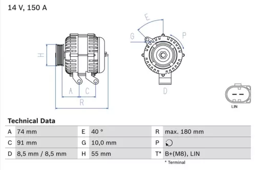 Alternator BOSCH 0 986 080 810)