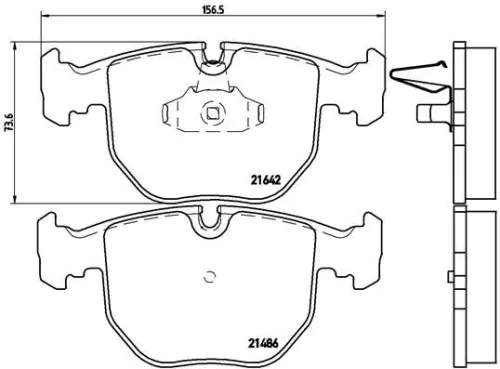 Remblokkenset, schijfrem BREMBO P 06 021)
