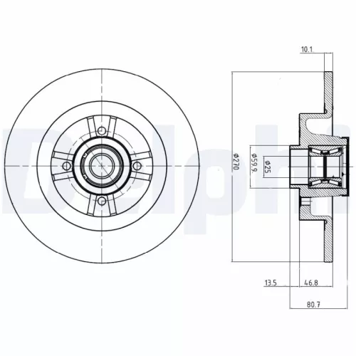Brake Disc DELPHI BG9032RS)