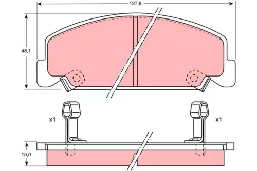 Brake Pad Set, disc brake TRW GDB764)