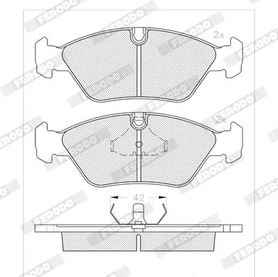 Brake Pad Set, disc brake FERODO FDB256)