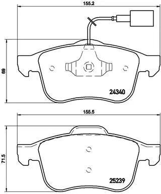 Remblokkenset, schijfrem BREMBO P 23 132)