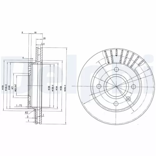Brake Disc DELPHI BG2440)