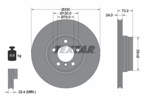 Remschijf TEXTAR 92242003)