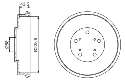 Brake Drum BOSCH 0 986 477 231)
