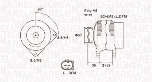 Alternator MAGNETI MARELLI 063731675010)