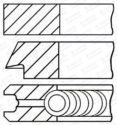 Zuigerveerenset GOETZE ENGINE 08-442900-00)