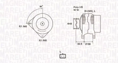 Alternator MAGNETI MARELLI 063731627010)