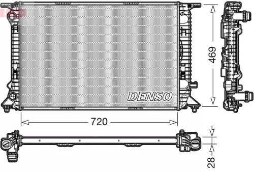 Radiator, engine cooling DENSO DRM02022)