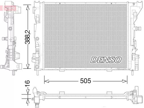 Radiator, motorkoeling DENSO DRM23035)