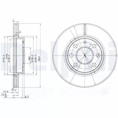 Remschijf DELPHI BG3568)