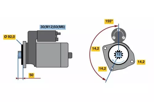 Starter BOSCH 0 986 022 980)