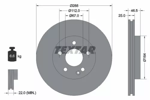 Remschijf TEXTAR 92287705)