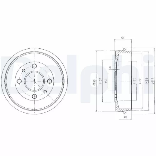 Brake Drum DELPHI BF200)