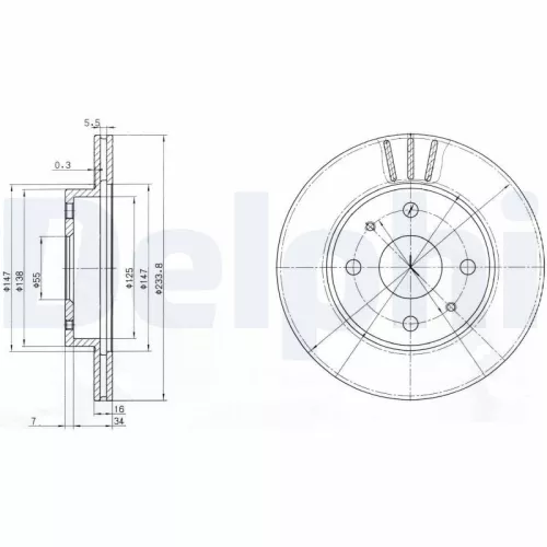 Remschijf DELPHI BG3555)