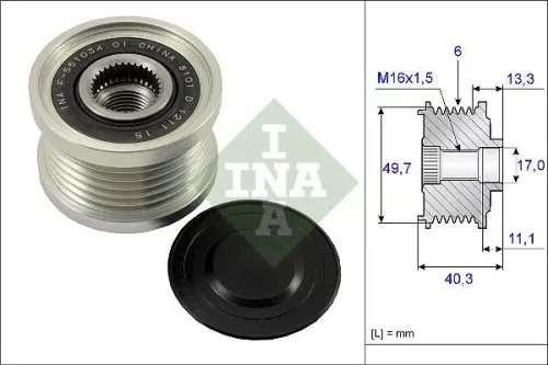 Vrijloopkoppeling van de dynamo Schaeffler INA 535 0093 10)