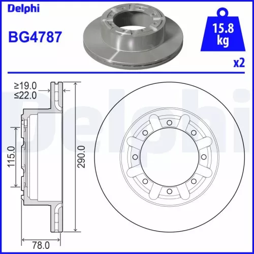 Remschijf DELPHI BG4787)