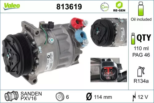 Compressor, air conditioning VALEO 813619)