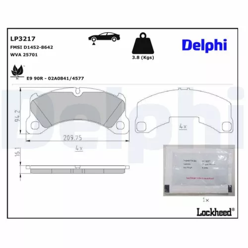 Brake Pad Set, disc brake DELPHI LP3217)