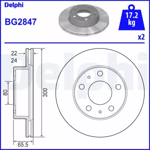 Brake Disc DELPHI BG2847)