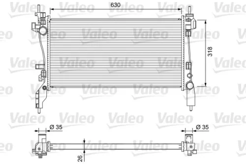Radiator, engine cooling VALEO 701718)