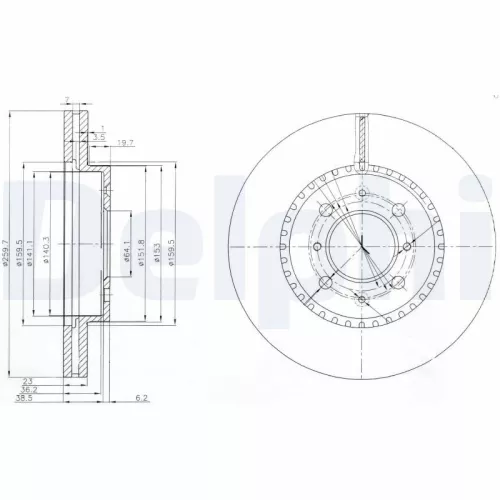 Remschijf DELPHI BG3965)