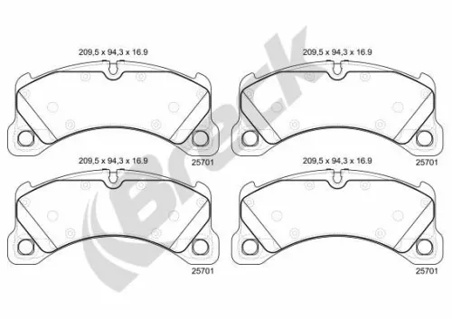 Brake Pad Set, disc brake BRECK 25701 00 553 00)
