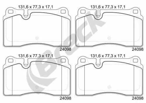 Brake Pad Set, disc brake BRECK 24098 00 551 00)