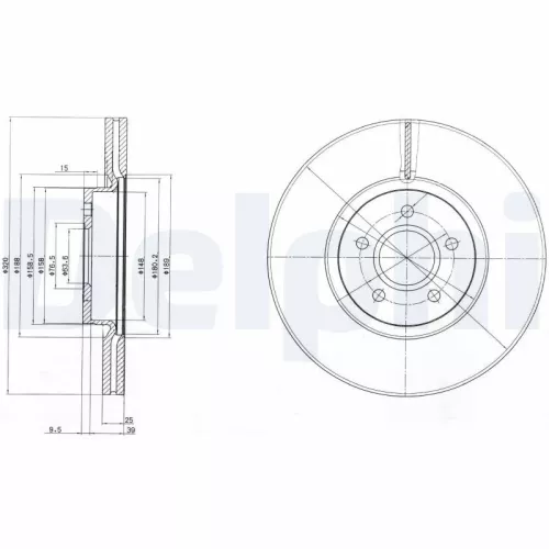 Brake Disc DELPHI BG4056C)