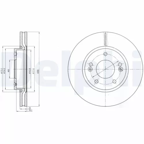 Brake Disc DELPHI BG4281C)