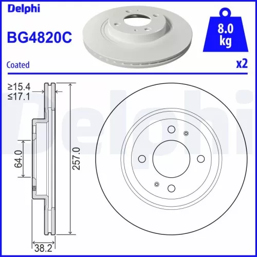 Remschijf DELPHI BG4820C)