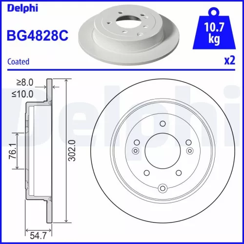 Brake Disc DELPHI BG4828C)