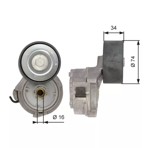 Riemspanner, V-geribbelde riem GATES T38559)