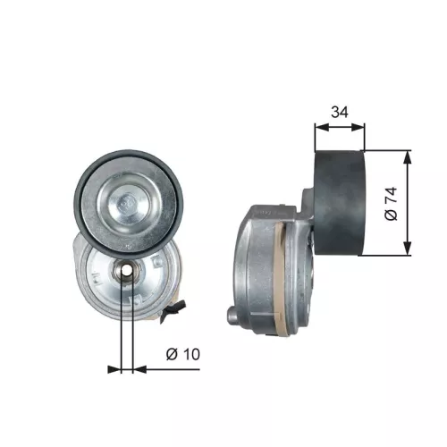 Riemspanner, V-geribbelde riem GATES T38638)