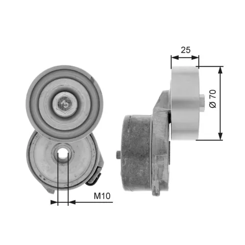 Riemspanner, V-geribbelde riem GATES T38656)