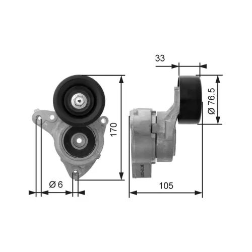 Riemspanner, V-geribbelde riem GATES T38421)