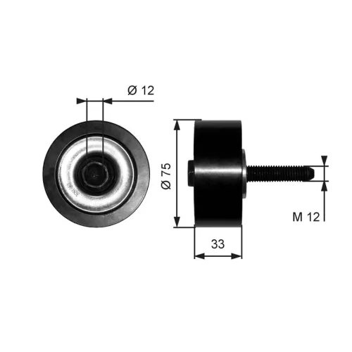 Ombuigings-/geleidingspoelie, V-geribbelde riem GATES T36291)