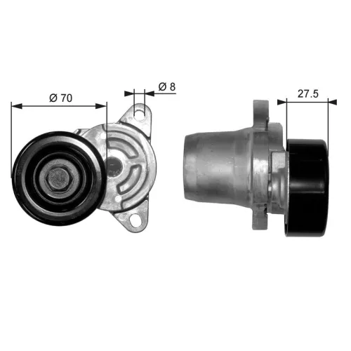 Riemspanner, V-geribbelde riem GATES T38454)