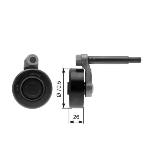 Riemspanner, V-geribbelde riem GATES T39000)