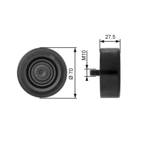 Deflection/Guide Pulley, V-ribbed belt GATES T36206)