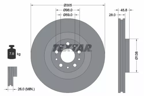 Remschijf TEXTAR 92237600)