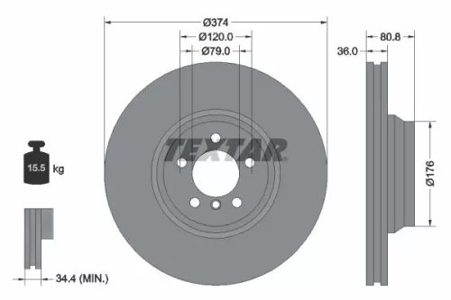 Remschijf TEXTAR 92123003)
