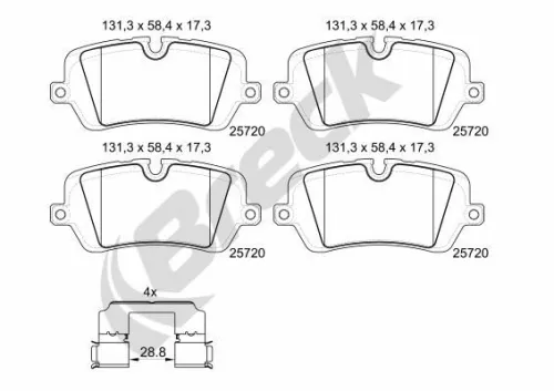 Brake Pad Set, disc brake BRECK 25720 00 554 00)