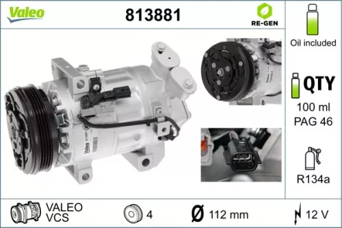 Compressor, airconditioning VALEO 813881)