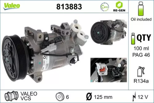 Compressor, air conditioning VALEO 813883)