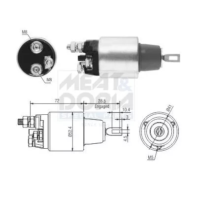 Solenoid Switch, starter MEAT & DORIA 46286)