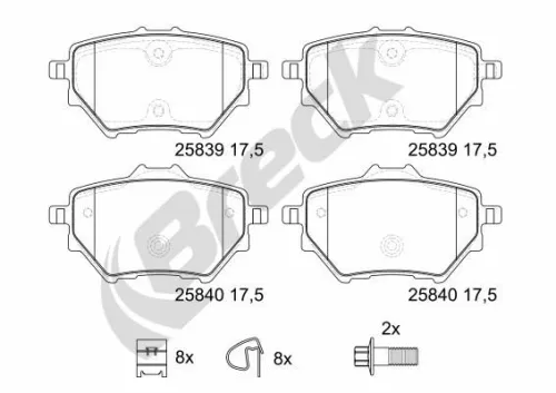 Brake Pad Set, disc brake BRECK 25839 00 704 00)