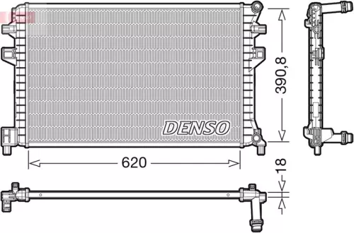 Radiator, engine cooling DENSO DRM02018)