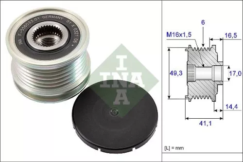 Vrijloopkoppeling van de dynamo Schaeffler INA 535 0178 10)